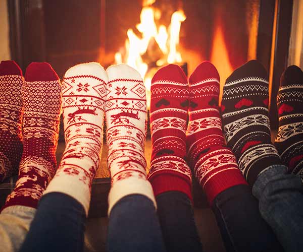 Cozy Socks by Natural Gas Fireplace